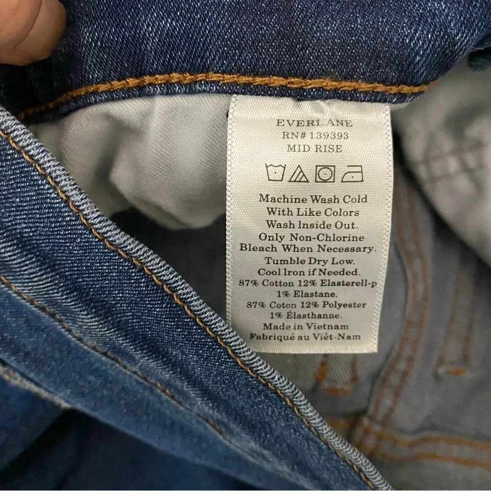 Everlane Medium Wash The Authentic Stretch Mid Rise Skinny Jeans Women's Size 26